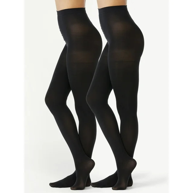 Joyspun Women's Blackout Tights, 2-Pack, Sizes S to 2XL | Walmart (US)