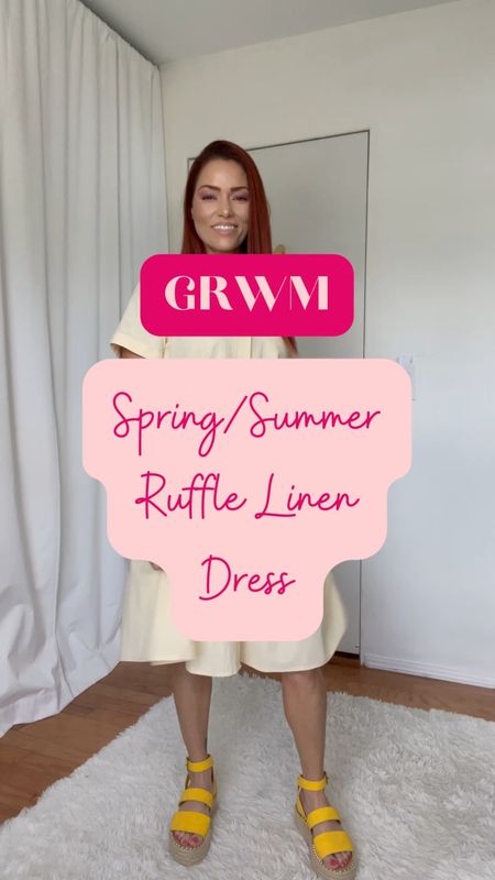 Spring/summer ruffle linen dress 

#LTKStyleTip #LTKVideo #LTKFindsUnder50