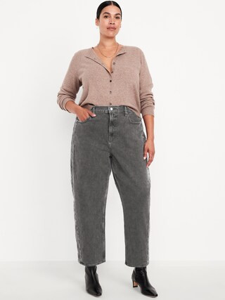 High-Waisted Barrel Ankle Jeans | Old Navy (US)