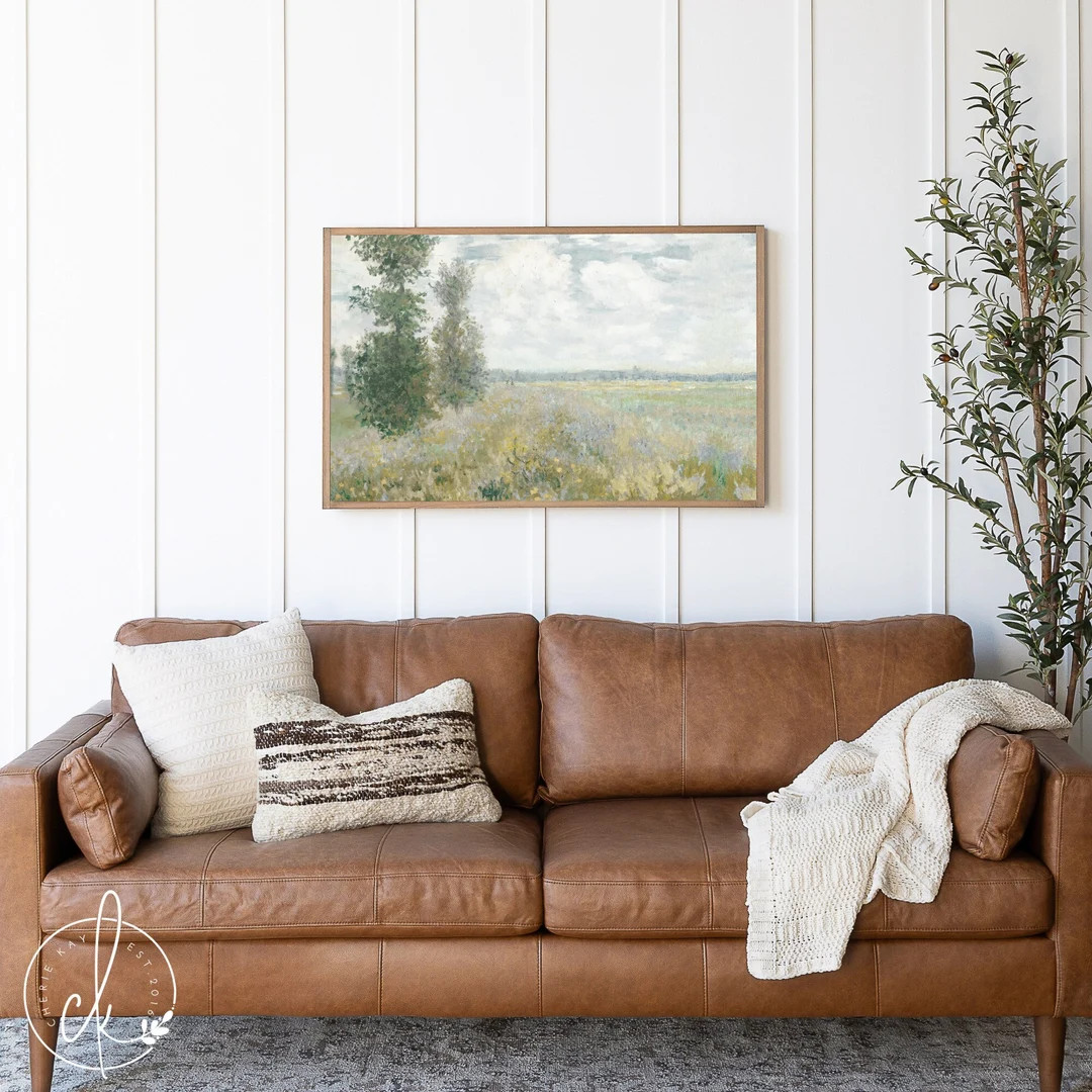 Framed Vintage Wall Art Muted Landscape Large Wall Art Living Room Decor Entryway Decor W32 - Ets... | Etsy (US)