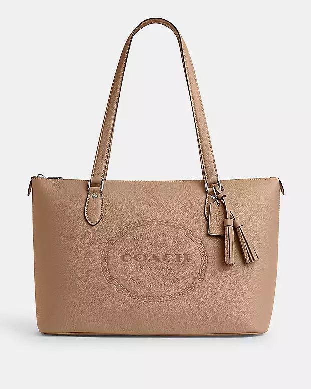 Gallery Tote With Coach Heritage | Coach Outlet