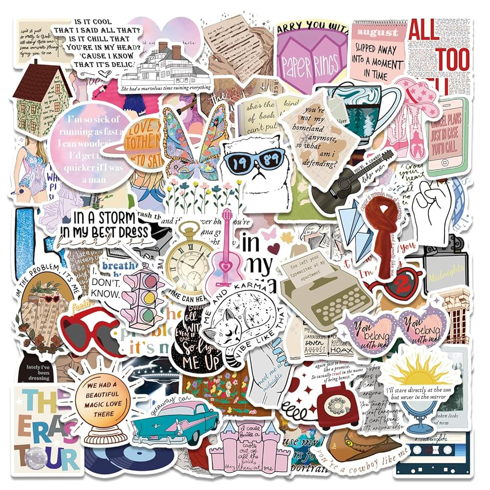 100Pcs Music Lyric Stickers for Fans Adult,Popular Singer Ablums Lyrics Stickers for Laptops Wate... | Amazon (US)