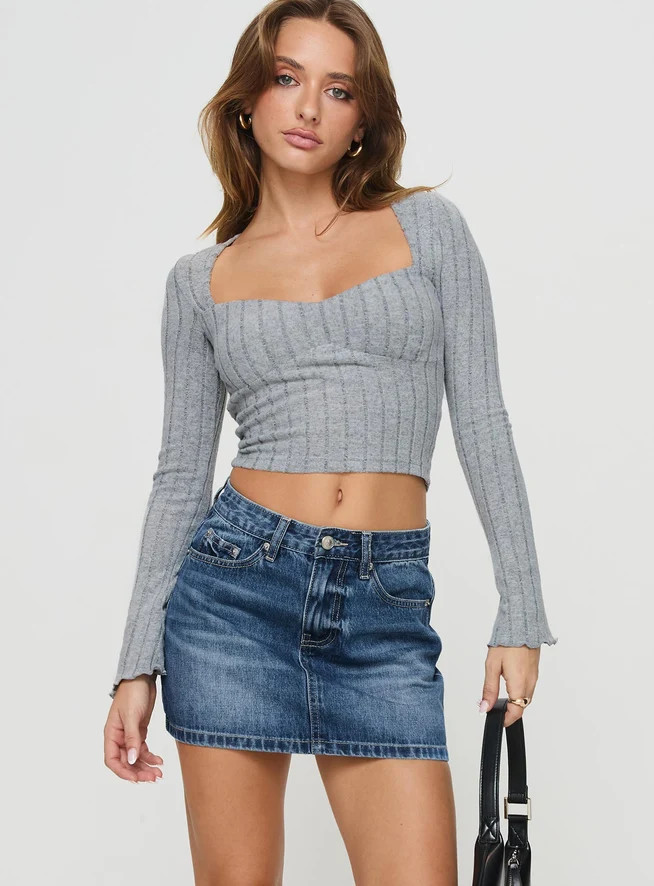 Arrte Mid Rise Denim Mini Skirt Mid Wash | Princess Polly US