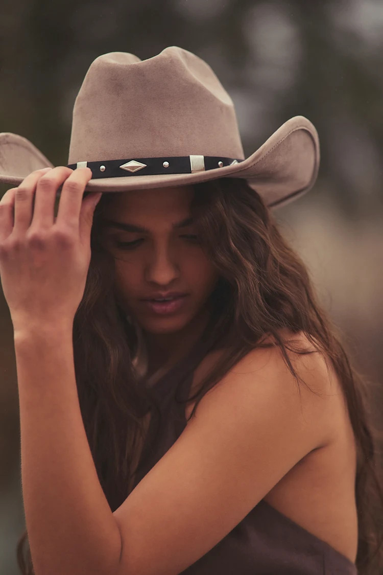 Paytonn Taupe Suede Western Hat | Lulus