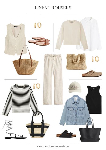 Simple outfit ideas with linen trousers 