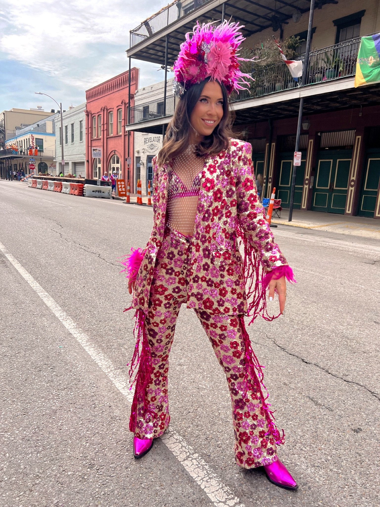 #mardigras #mardigrasoutfit #ootd #nola #neworleans #mardigrasseason #sequinsuit #sequins #suit #carnival #carnivalseason #sparkles #pinksparkles #fringe #fringejacket #fringepants #fringesuit #LTKMostLoved 

#LTKstyletip