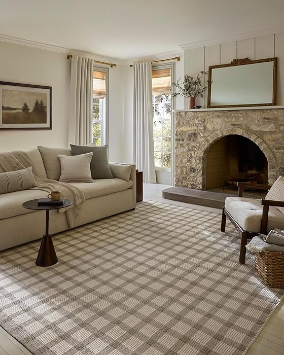 Loloi Magnolia Home Ryder Collection Stone/Ivory 5'-0" x 7'-6" Area Rug
        by Joanna Gaines,... | Amazon (US)