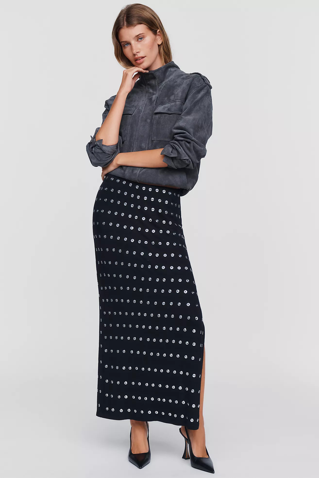 Studded Midi Skirt | Anthropologie (US)