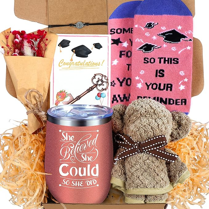 Graduation Gifts for Her 2022 - Grad Gift Set Includes Compass Bracelet,Tumbler,Towel,Key Bottle ... | Amazon (US)