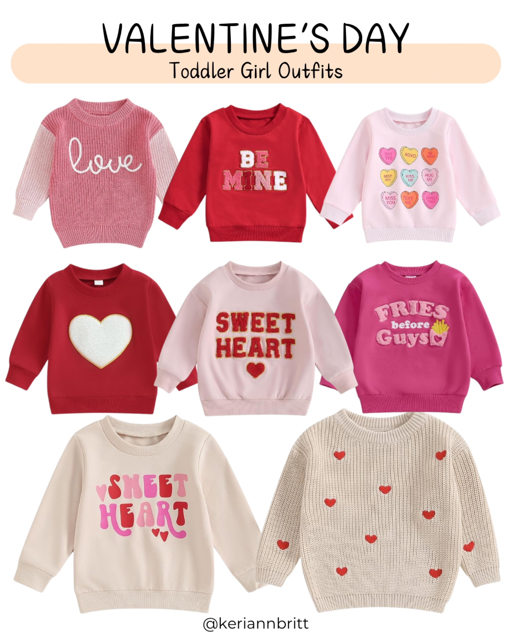 Valentine’s Day Toddler Girls Sweaters and Sweatshirts 

#LTKBaby #LTKSeasonal #LTKKids