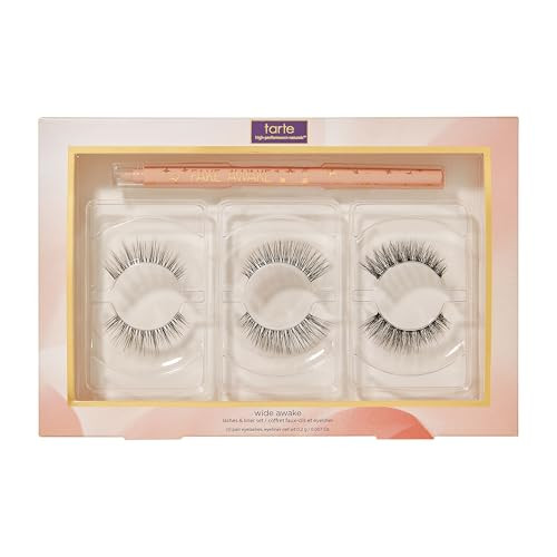 tarte wide awake falsies trio & fake awake eyeliner set – Nude – Full Size – Lashes with Natural Lightweight Volume & Eye Gel Liner Pencil, Vegan & Cruelty-Free | Amazon (US)