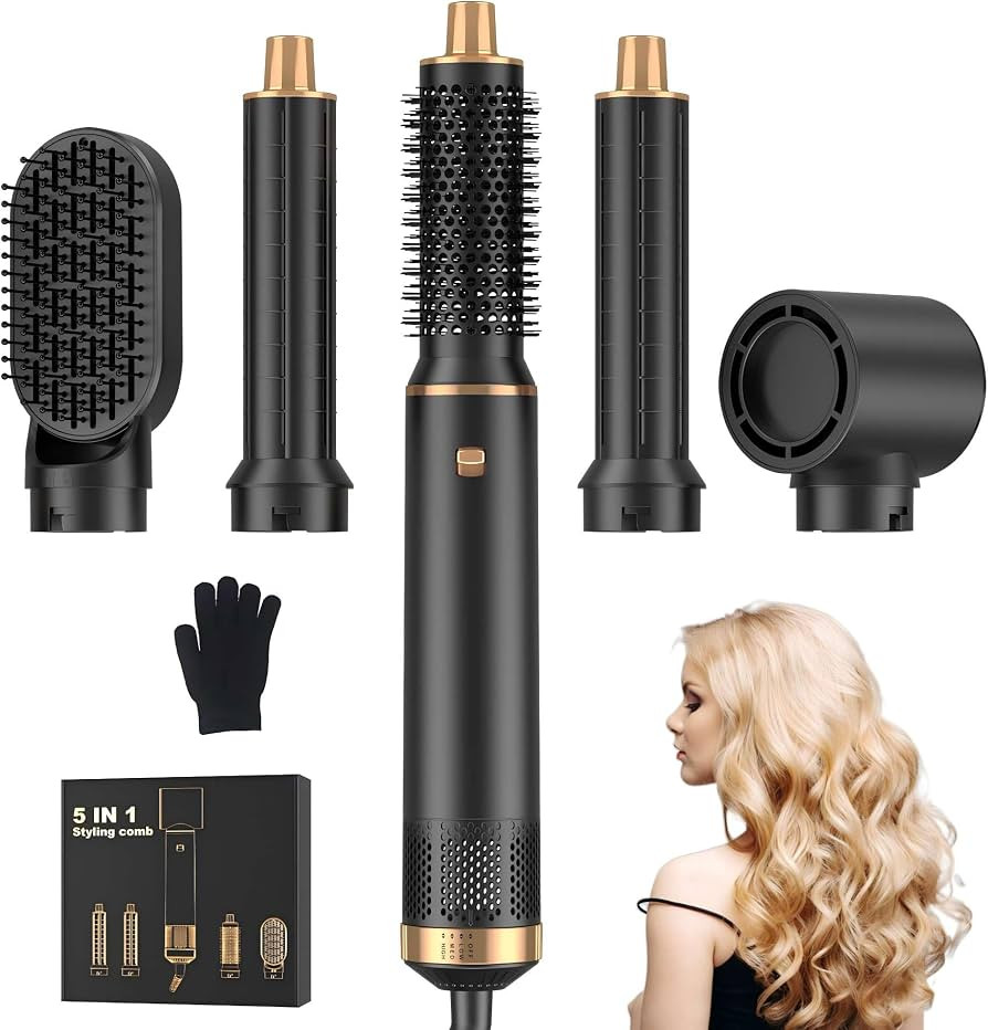 5 in 1 Hair Styler, Ionic Hair Dryer & Blow Dryer Brush, Hot Air Styler Without Heat Damage, Hair... | Amazon (US)
