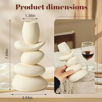 Faux Pebble Candlestick Holders,Set of 2 Natural Style Taper Candle Holders Candle Sticks Holder ... | Amazon (US)