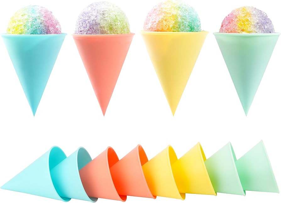 8-Pack Reusable Plastic Snow Cone Cups - Compatible with Nostalgia & Cuisinart Snow Cone Machine,... | Amazon (US)