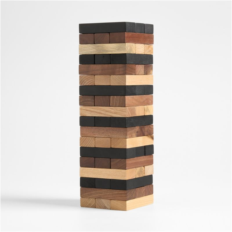 Mixed Wood Tumbling Tower Game | Crate & Barrel | Crate & Barrel