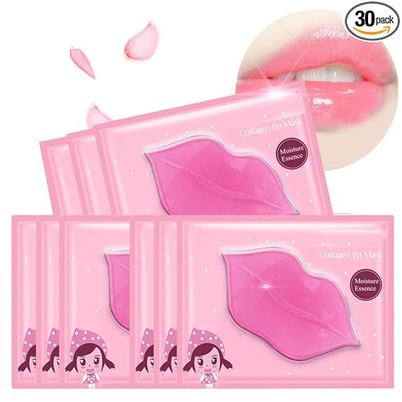 Lip Mask Patches,30PCS Collagen Crystal Pink Care Gel Pads,Moisturizing Anti-Wrinkle Anti-Aging F... | Amazon (US)