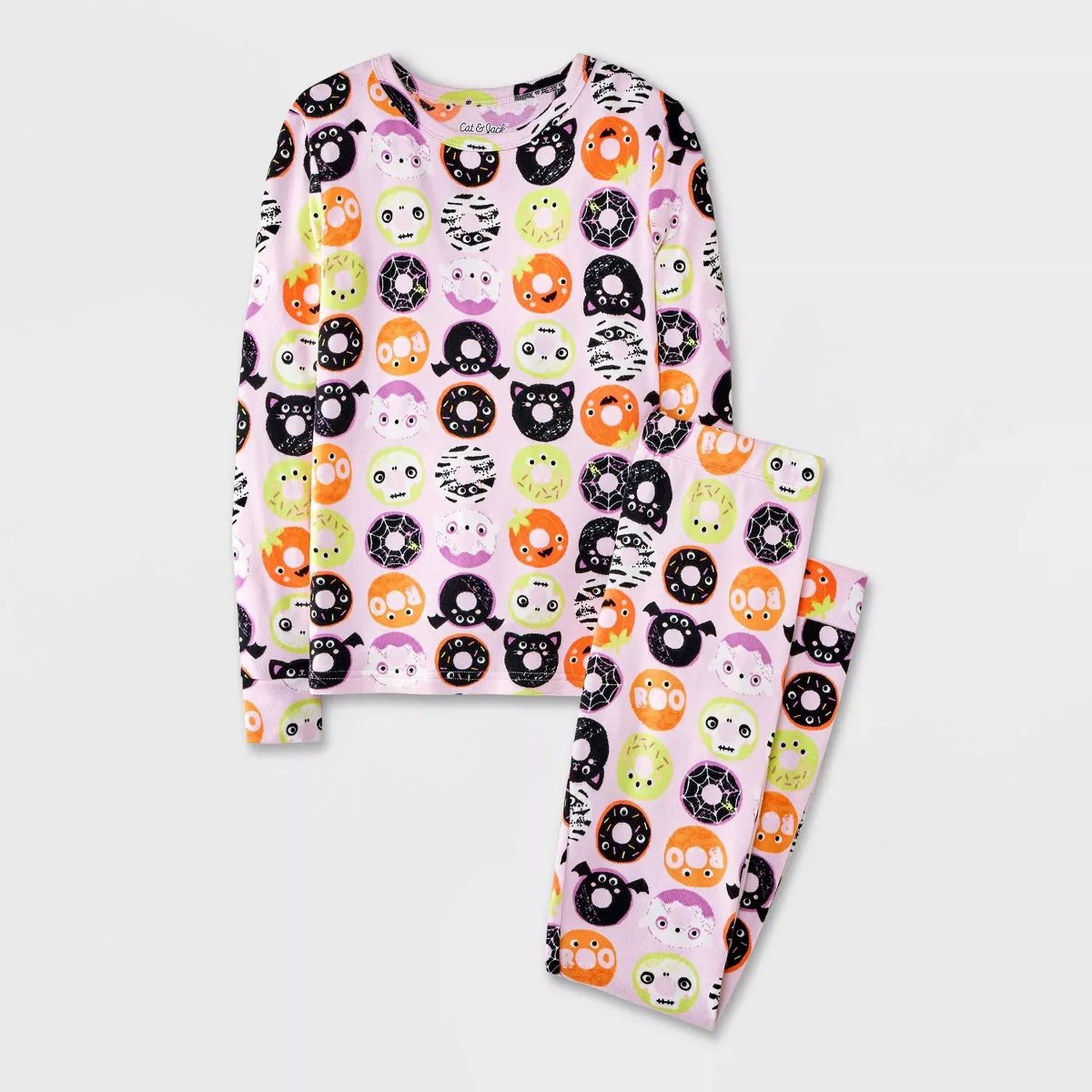 Kids' 2pc Halloween Soft Brushed Tight Fit Pajama Set - Cat & Jack™ | Target