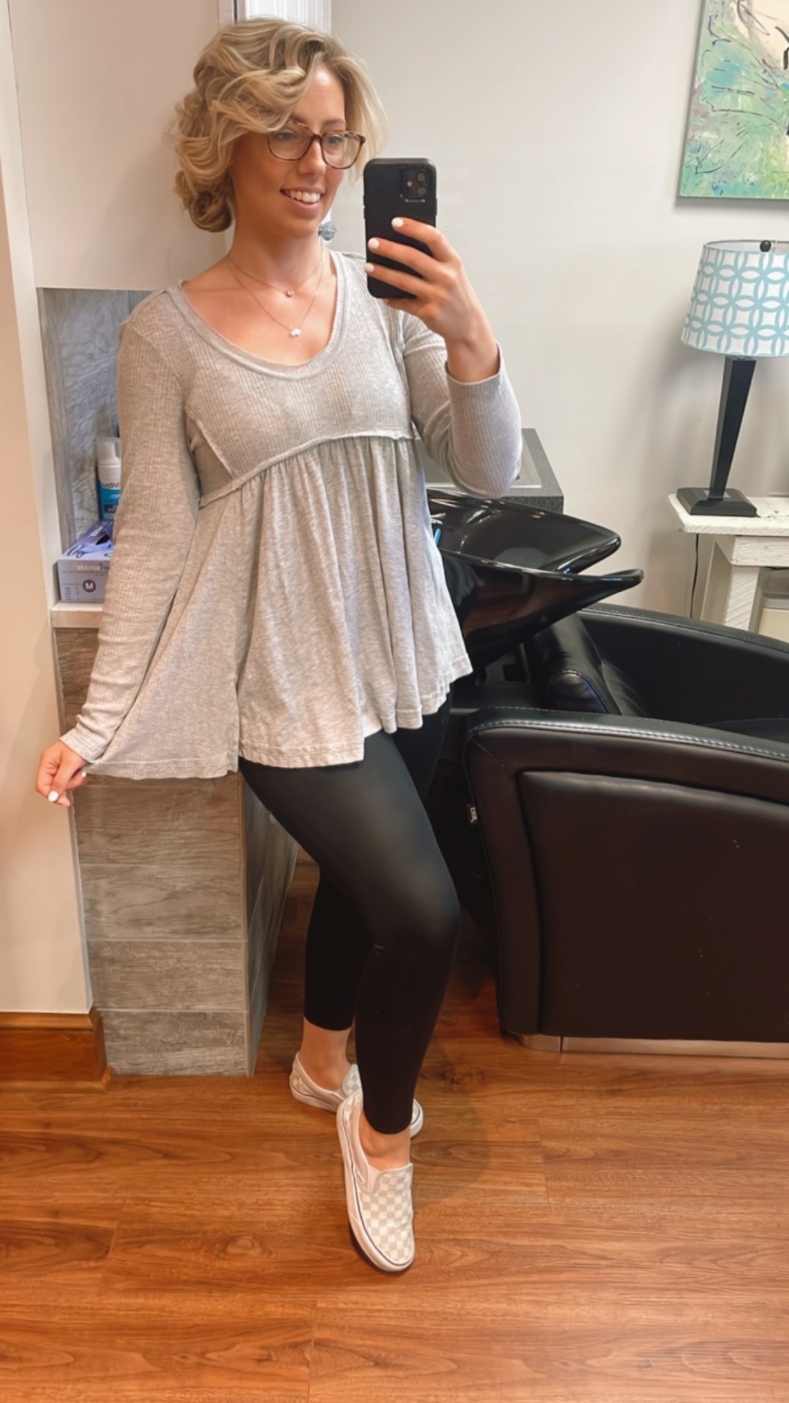 Easy fall outfit
Checkered vans
Faux leather leggings 
Babydoll top

#LTKSeasonal #LTKshoecrush #LTKstyletip