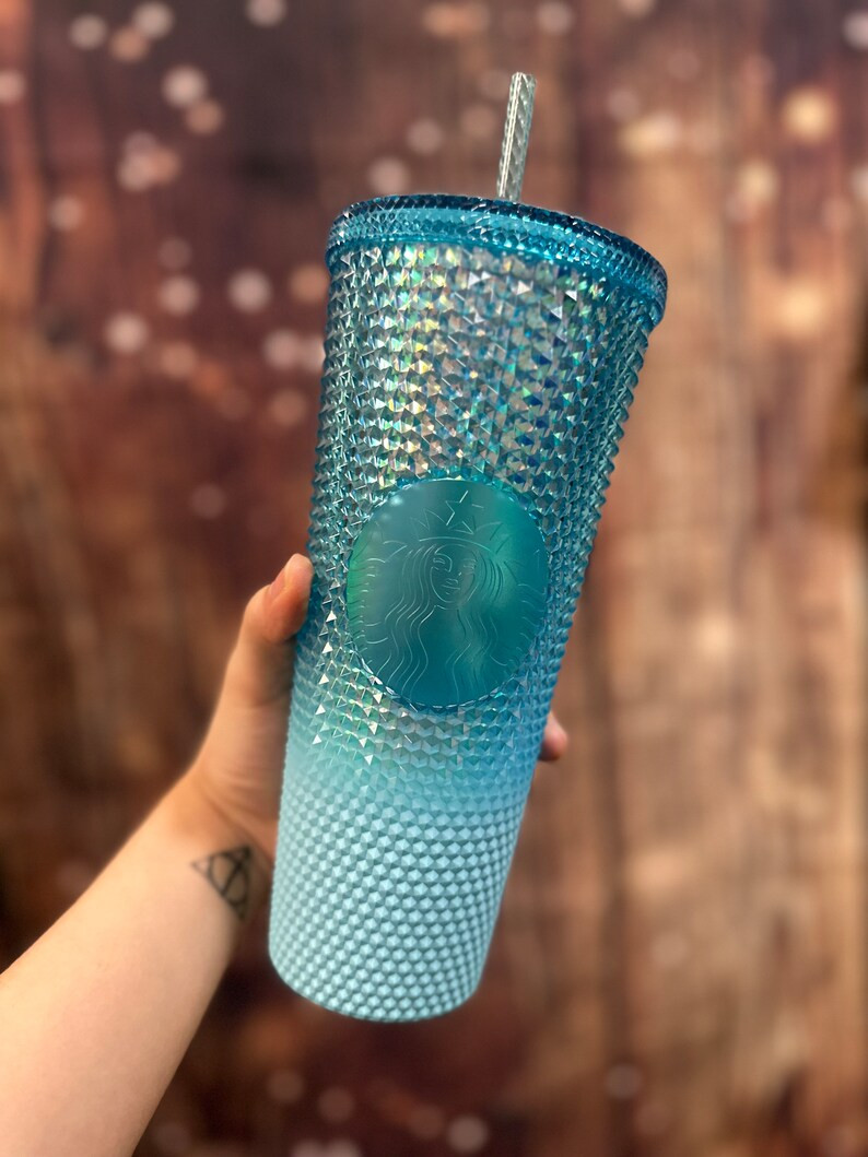 New Starbucks Cup 2023-Ombre Aqua Splash-Diamond Studded-Gradient Blue-Valentine Gift -Crystal Ir... | Etsy (US)