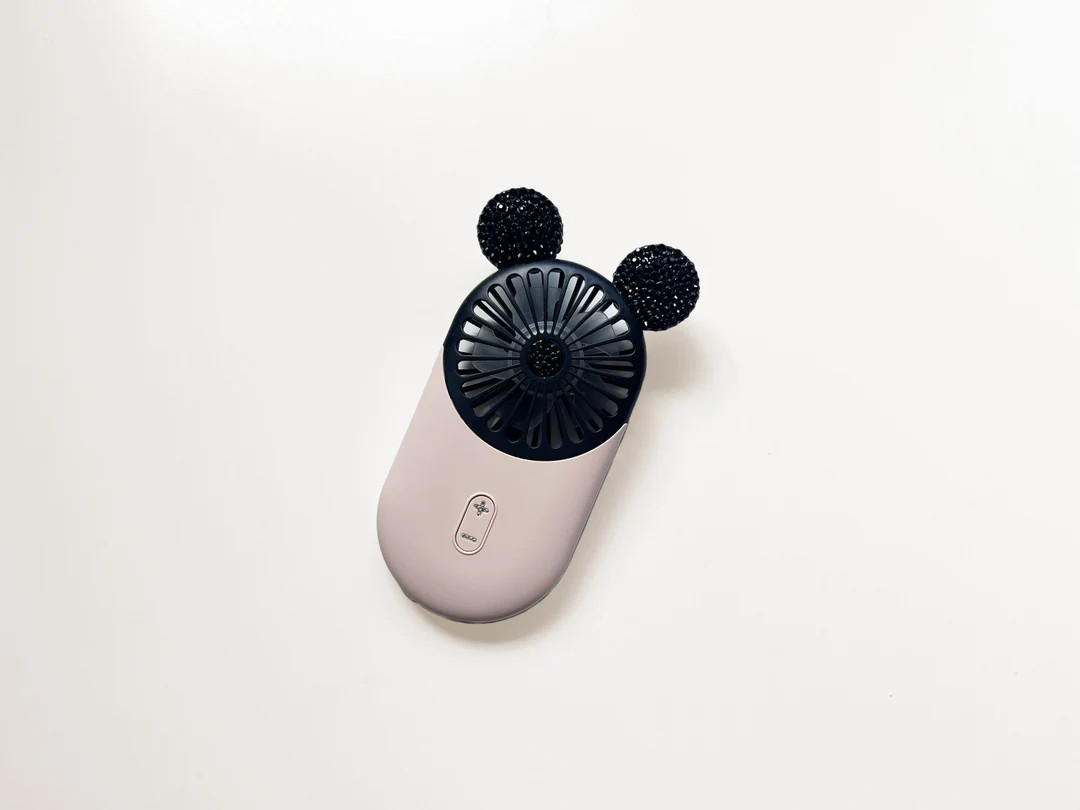 Rhinestone Mickey Ear Handheld Fan - Pink | Etsy (US)