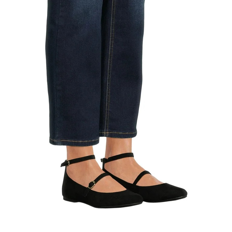 No Boundaries Women's Ankle-strap Mary Jane Flat | Walmart (US)