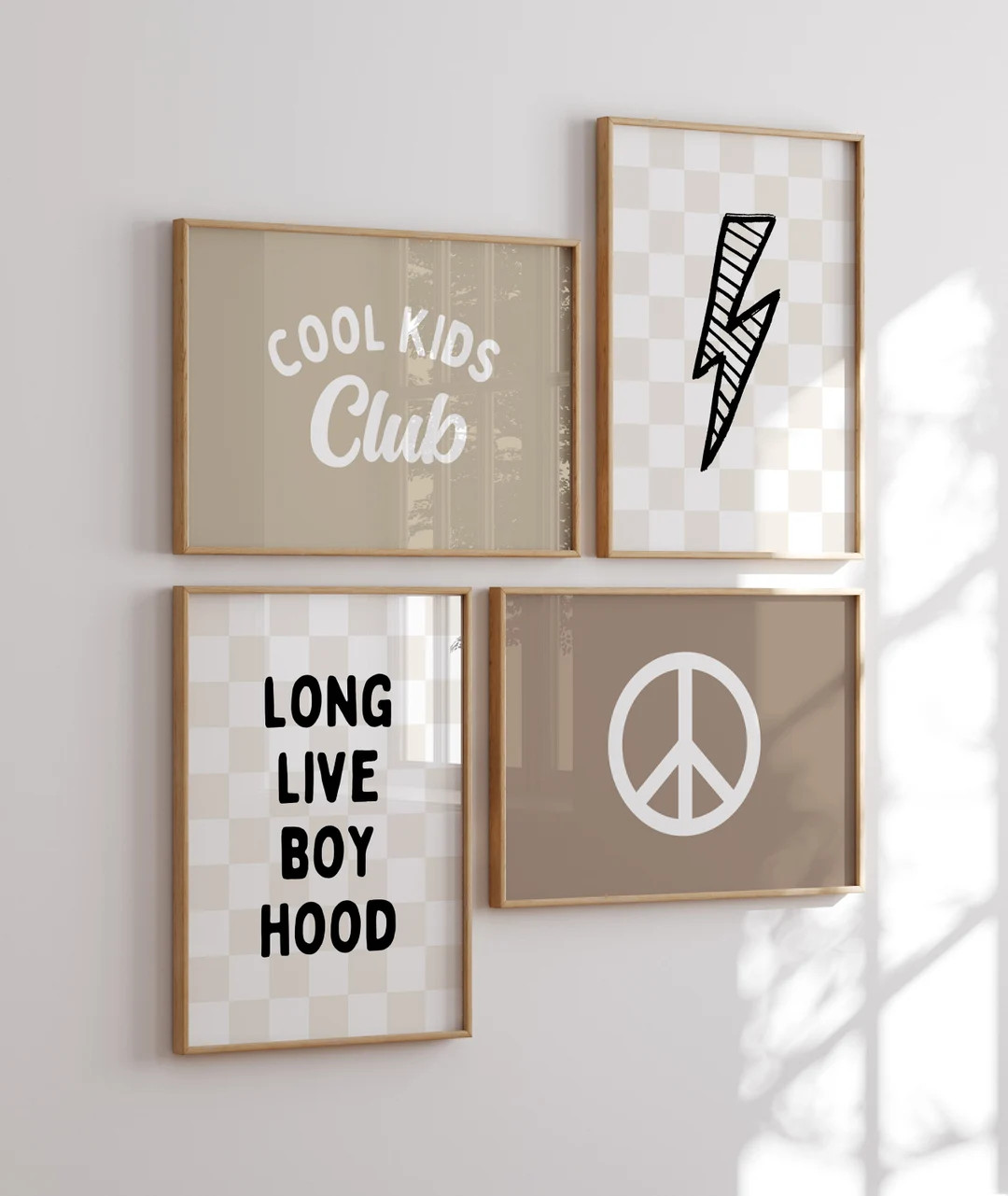 Long Live Boyhood Gallery Wall Set of 4 Downloadable Prints, Retro Smile Face, Boy Nursery Decor,... | Etsy (US)