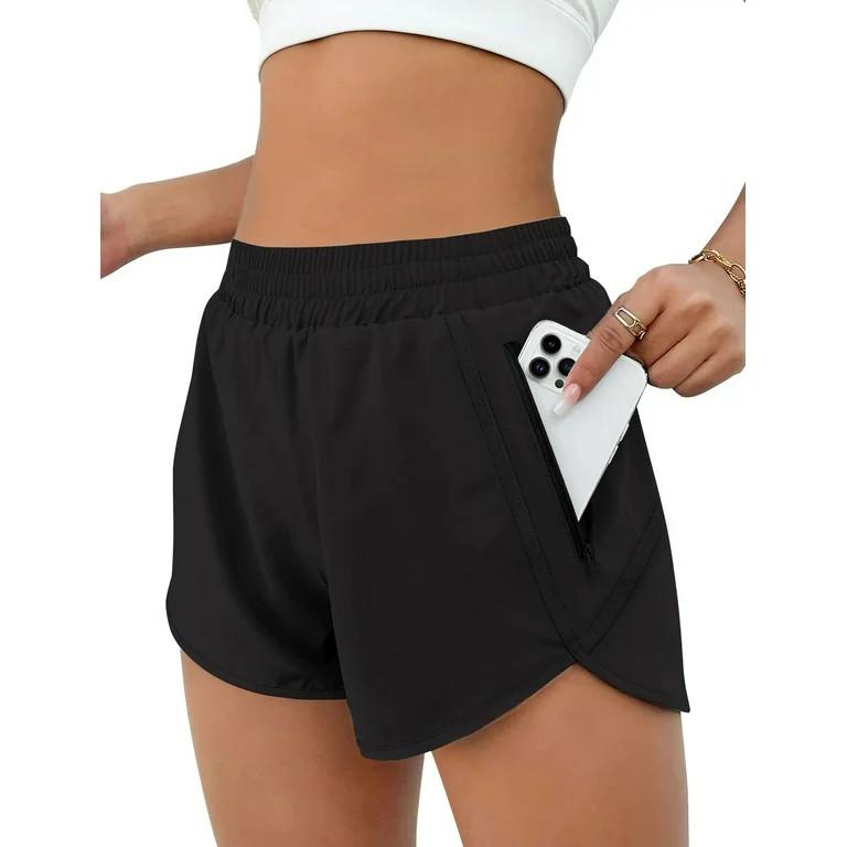 Rosvigor Women Shorts High Waisted Running Shorts Casual Workout Shorts with Pocket - Walmart.com | Walmart (US)