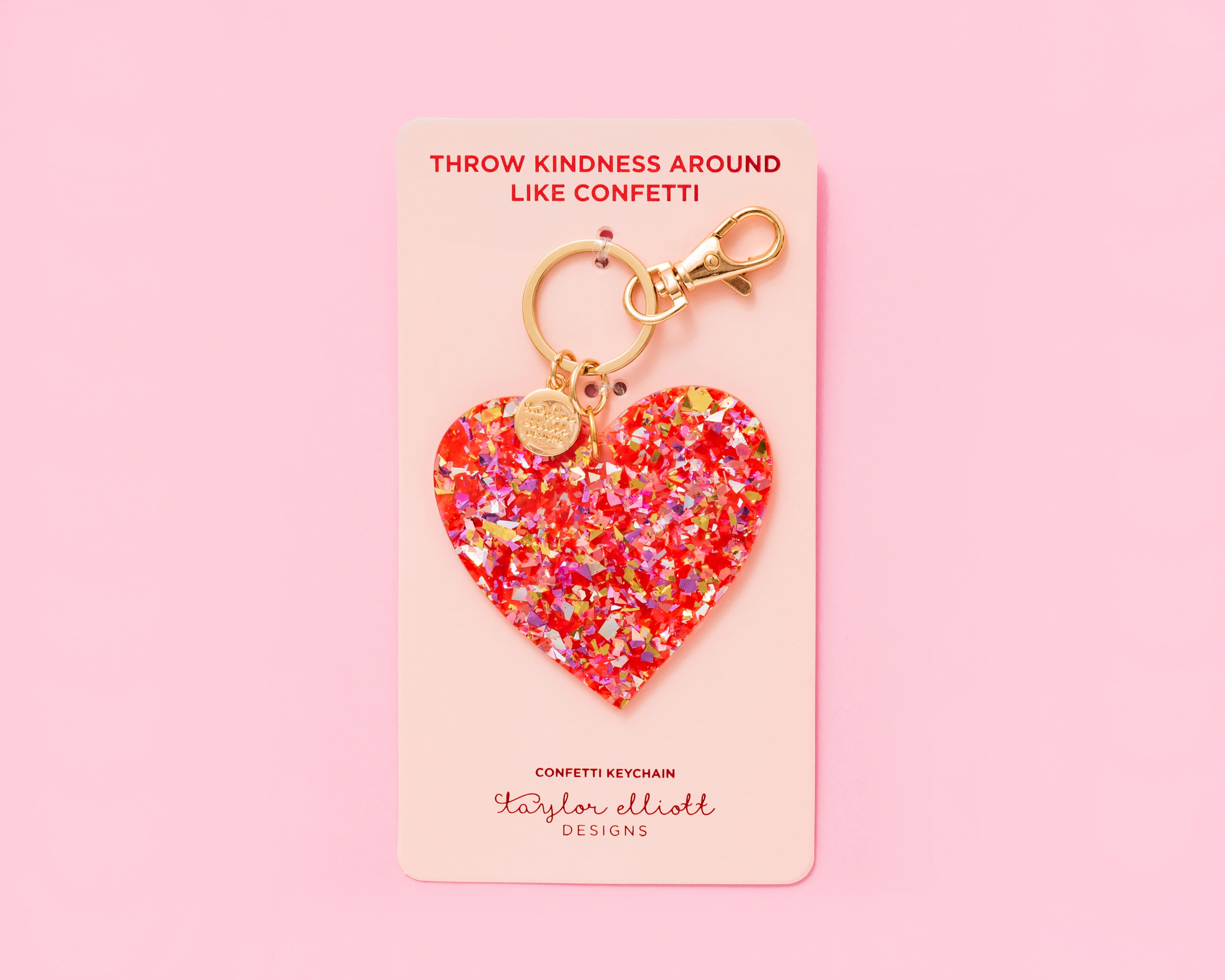 Vday Heart Confetti Keychain | Taylor Elliott Designs