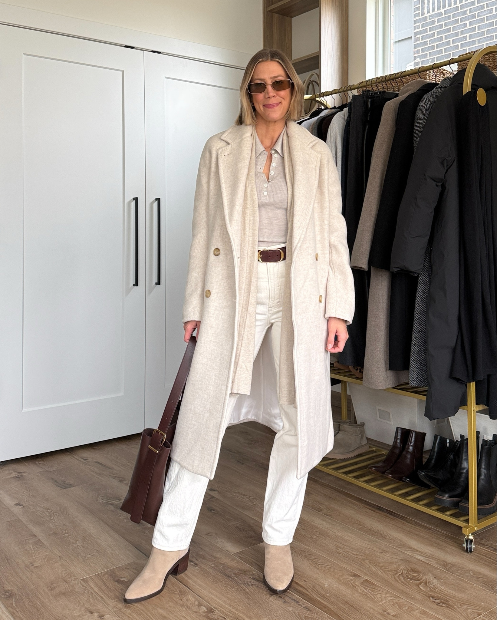 Wearing small polo sweater, 26/regular jeans, XS wool coat, small belt, boots tts 

#LTKFindsUnder100 #LTKStyleTip #LTKOver40