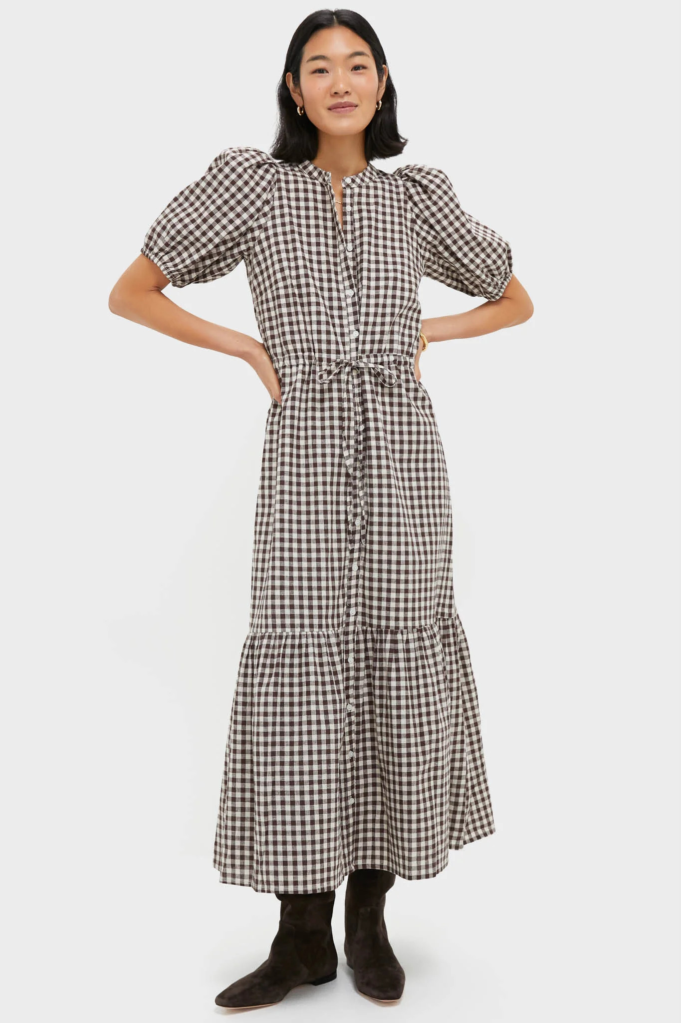 Exclusive Cocoa Gingham Lucy Dress | Tuckernuck (US)