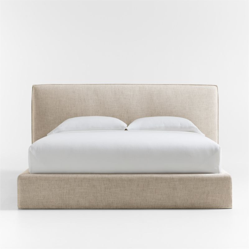 Capri Wheat Slipcovered King Bed + Reviews | Crate & Barrel | Crate & Barrel