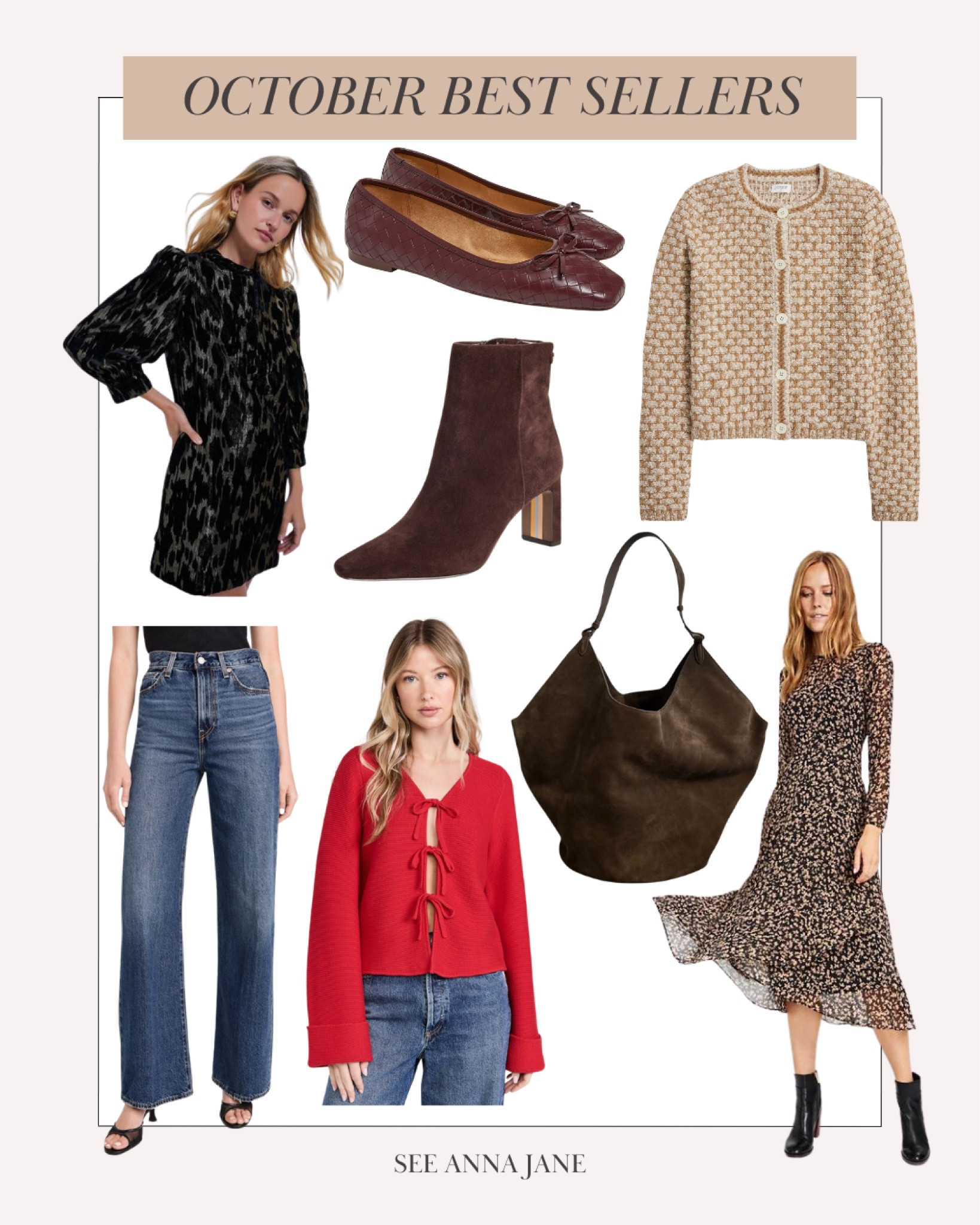 This month’s best sellers!

Kitten heel boots
Red sweater
Sequin dress
Suede bag
Rib cage jeans

#LTKStyleTip #LTKShoeCrush #LTKSeasonal