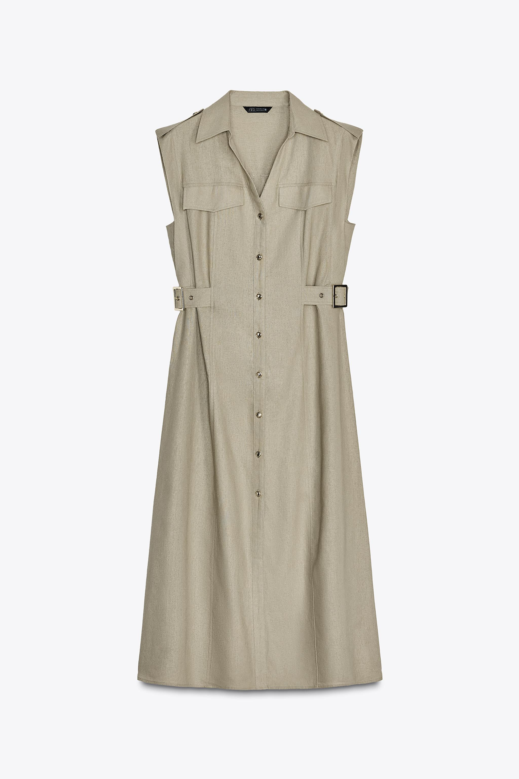 LINEN MIDI DRESS | Zara US