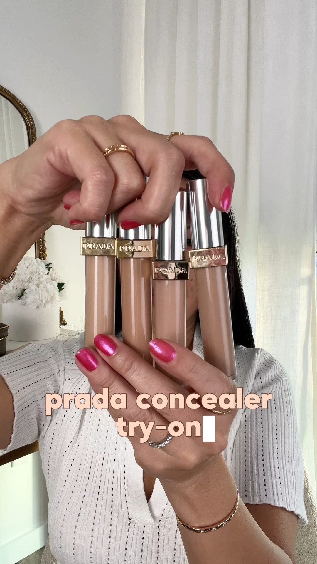 Shade match help if we're skin twins! Testing on the new Prada Beauty Blurring + Micro-Correcting Concealers in MN5, MN6, MW5 and MW6.

This formula has an incredible blurring finish with a lightweight feel. Love the way it gives the skin that soft smooth finish and it blends like a dream. I like the neutral undertones the best. Which shade would you pick?

Love MN5 for now but will save MN6 for my summer tan. Stay tuned for a full day wear test!

Also wearing:
Laura Mercier Translucent Loose Ultra Blur Powder Rose
Prada Dimensions Multi-Effect Eyeshadow 6 Pulp
Prada Monochrome Soft Matte Lipstick B101 Tiepolo
Rhode Pocket Blush Freckle
Prada Light Glowing Highlight 02 Pink

#LTKBeauty