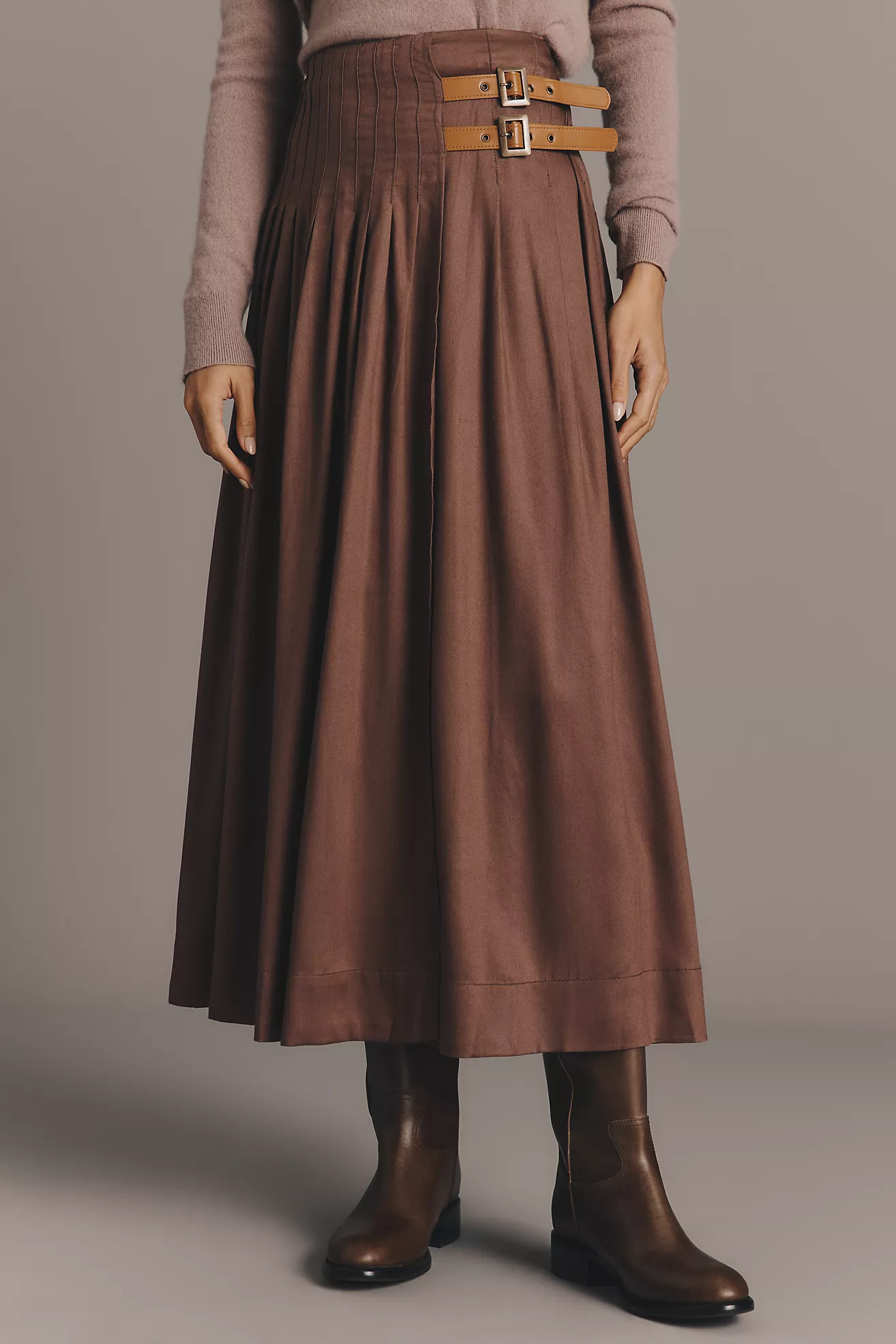 By Anthropologie Asymmetric Pleated Surplus Maxi Skirt | Anthropologie (UK)