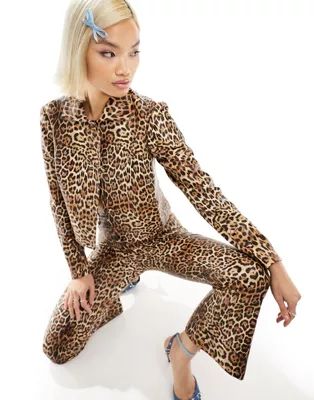 Labelrail x Dyspnea faux leather leopard print boxy jacket in multi - part of a set | ASOS (Global)