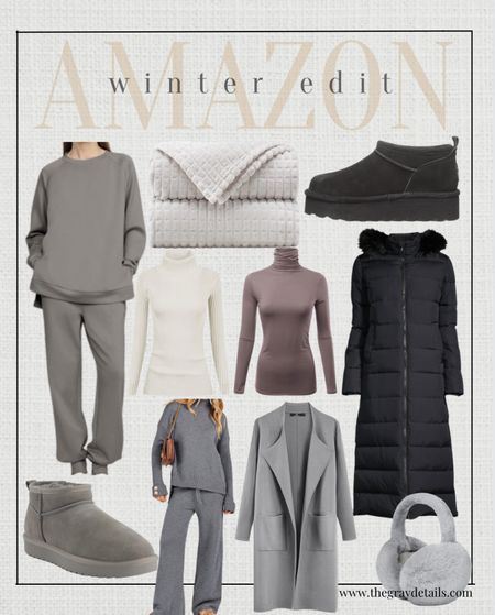 Amazon winter edit 

Winter coat, lounge set, casual outfit, gifts for her, boots, blanket, cozy 

#LTKSeasonal #LTKstyletip #LTKshoecrush