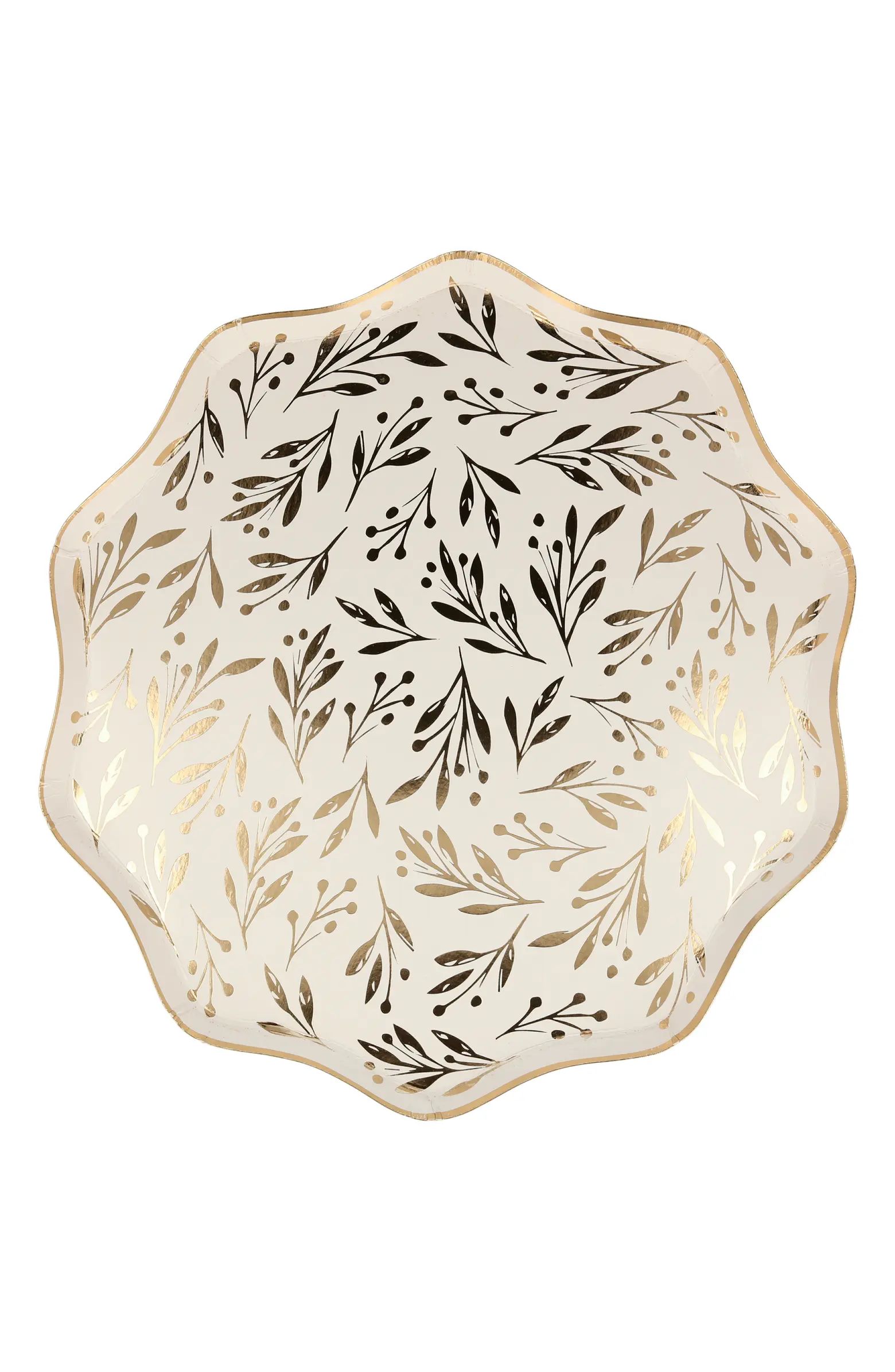 Meri Meri Gold Leaf Set of 8 Dinner Plates | Nordstrom | Nordstrom