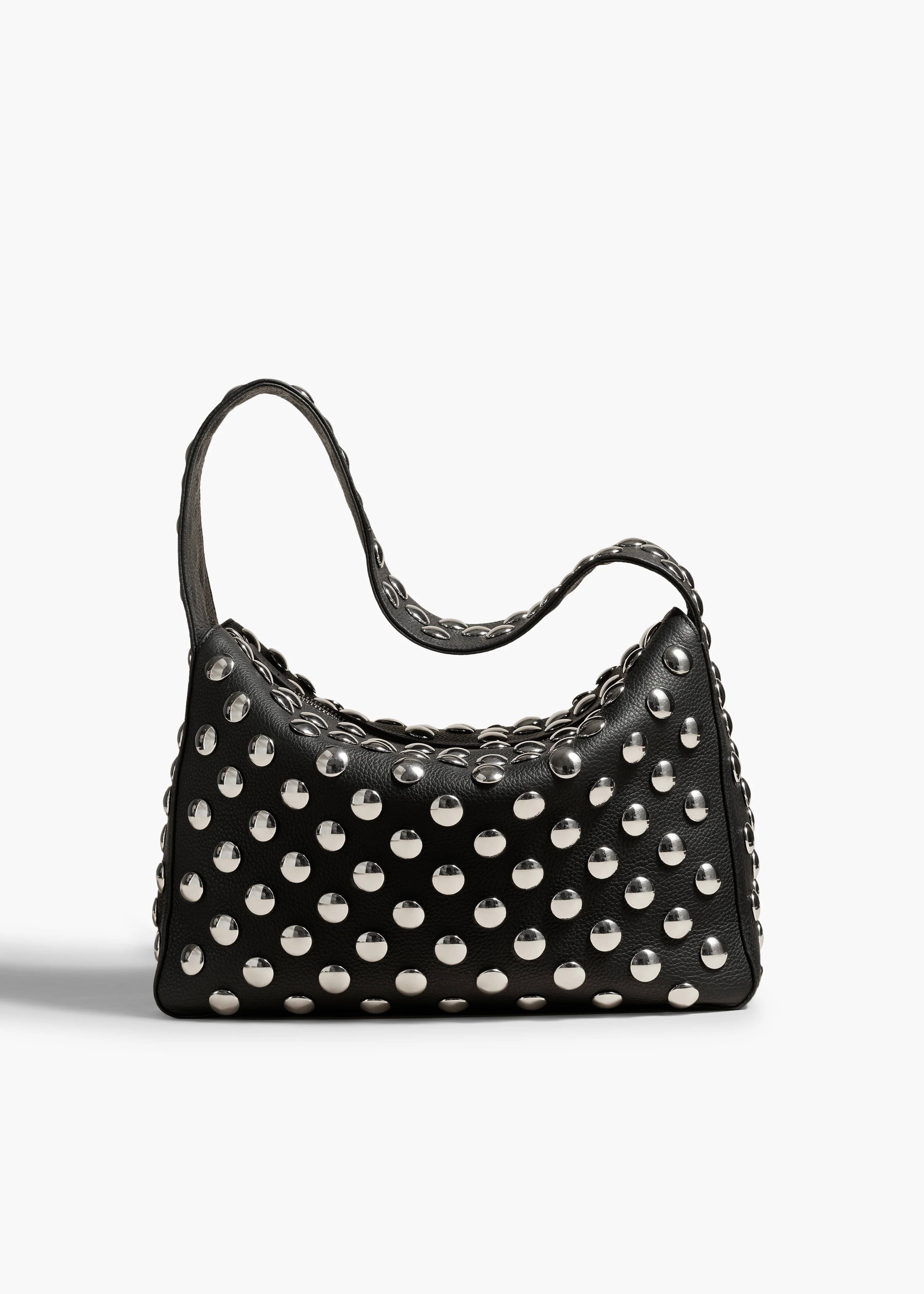 KHAITE - Elena Bag In Black Leather With Studs | Khaite