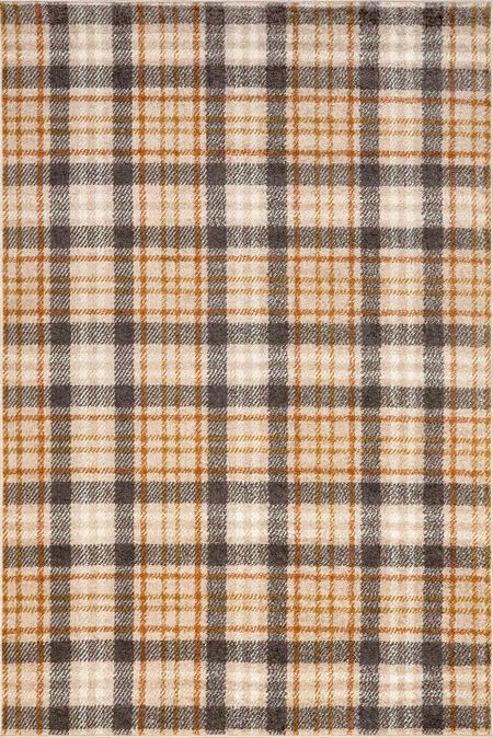 Orange And Ivory Cecile Plaid Area Rug | Rugs USA
