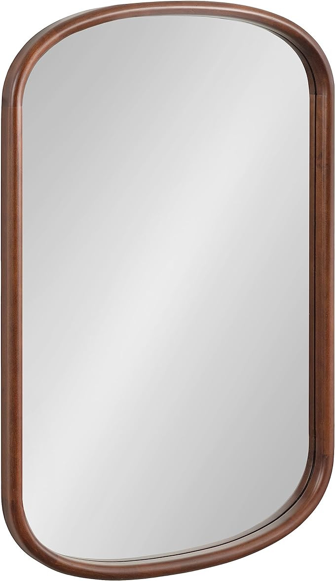 Kate and Laurel Talma Arched Oval Wall Mirror, 24 x 36, Dark Walnut, Transitional Capsule Mirror ... | Amazon (US)