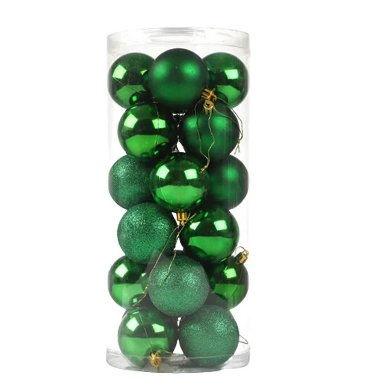 24Pcs Christmas Tree Balls Ornaments Green 40mm/1.57", Christmas Tree Balls Ornaments Balls for X... | Walmart (US)