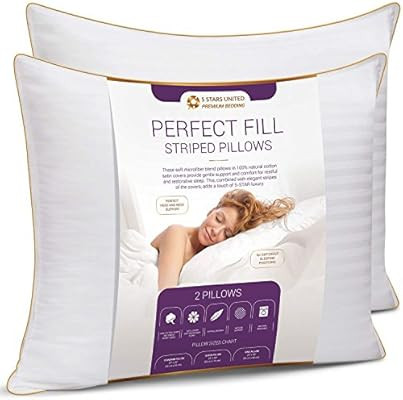 King Size Bed Pillows for Sleeping - 20x36, 2-Pack - Mid Loft - Soft Fiber Fill - Hypoallergenic ... | Amazon (US)
