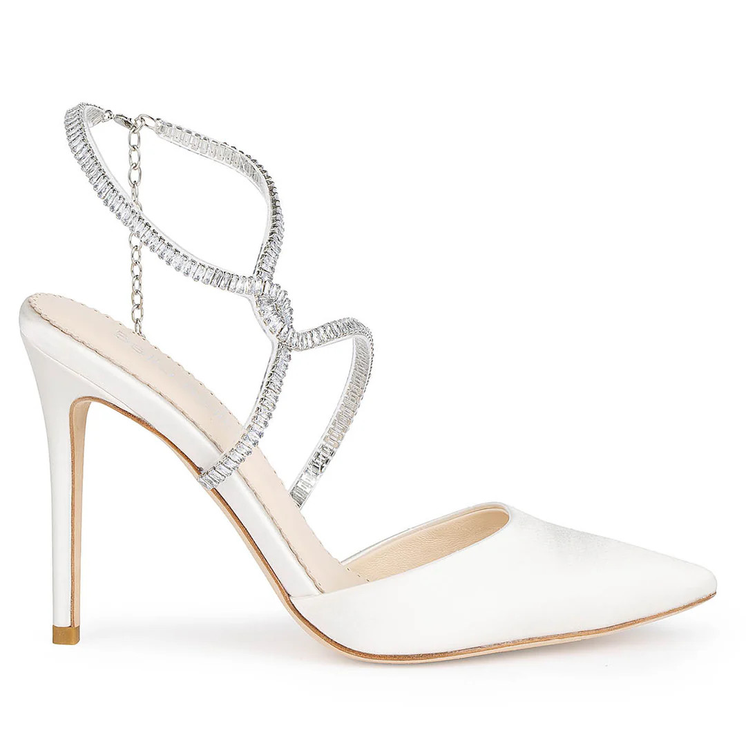 Ivory Crystal Strappy Heels | Bella Belle Shoes