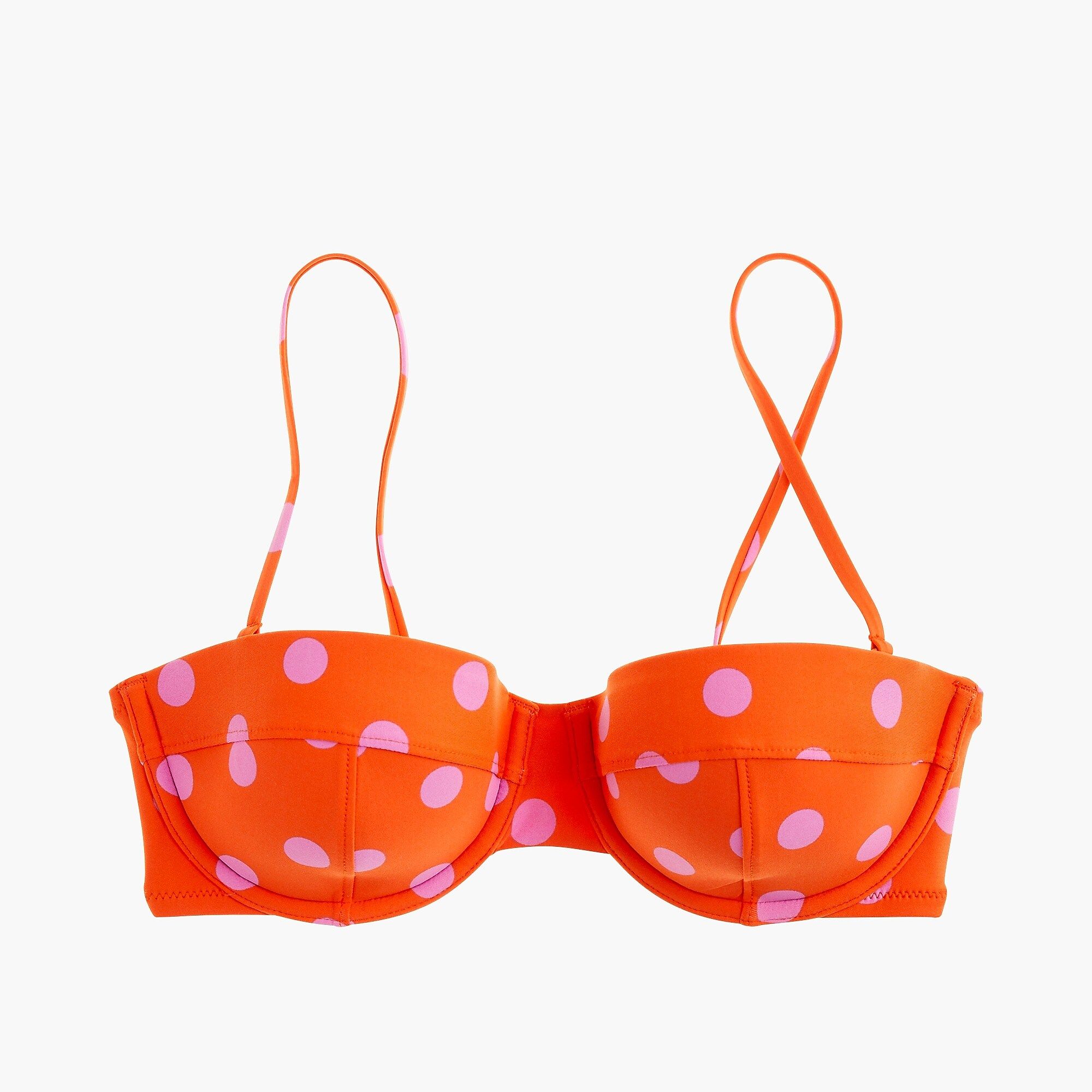 Underwire bikini top in polka dot | J.Crew US