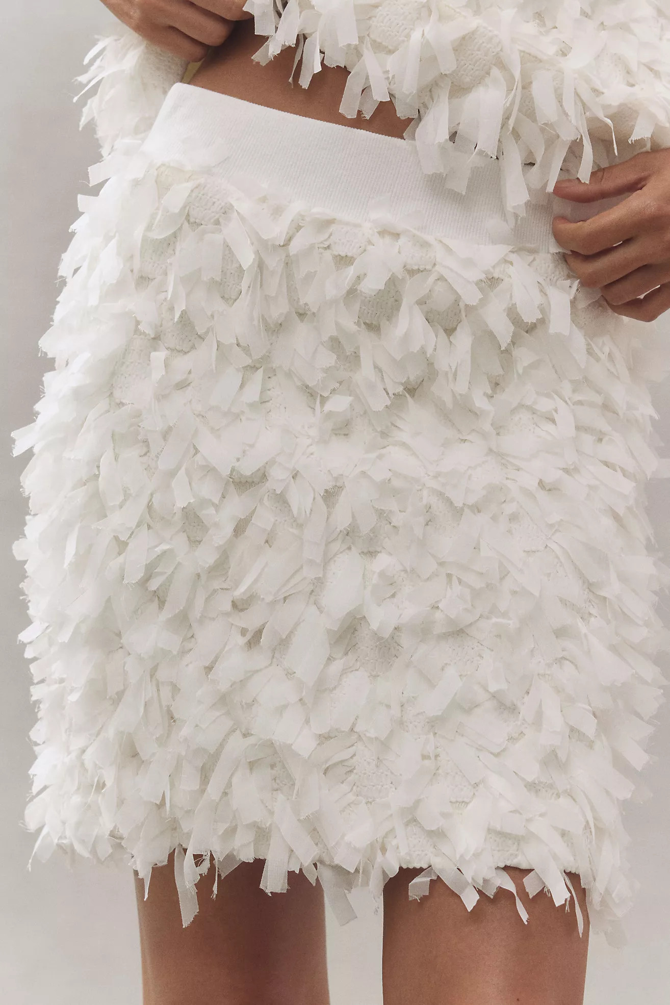 English Factory Textured Ribbon High-Waisted Mini Skirt | Anthropologie (US)