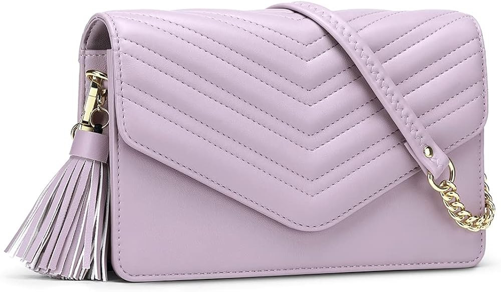Peacocktion Small Quilted Crossbody Bags for Women, Shouler Handbags RFID Cell Phone Wallet Purse... | Amazon (US)