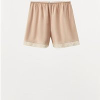 Zara - Satin Effect Lace Shorts - Pink - Xl - Woman | Zara US