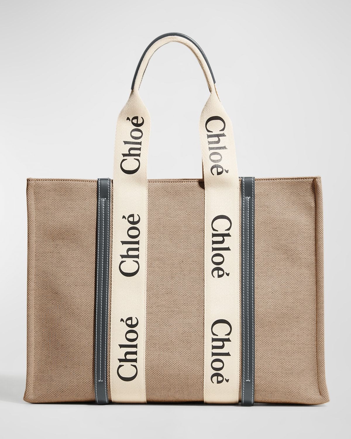 Woody Large Logo Canvas Shopper Tote Bag | Neiman Marcus