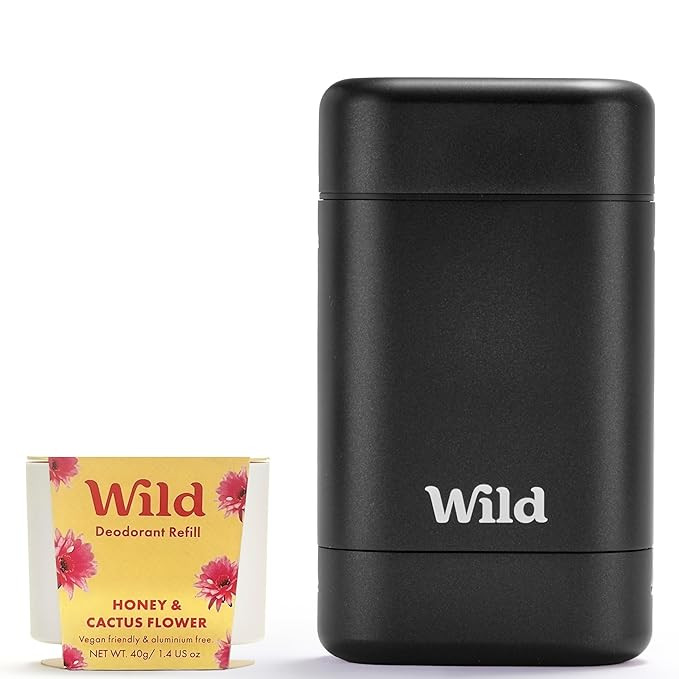 Wild Refillable Deodorant Starter Kit with Black Case and Honey & Cactus Flower Scented Refill 1.... | Amazon (US)